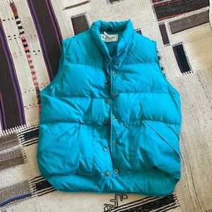 vintage L.L. Bean . teal down vest